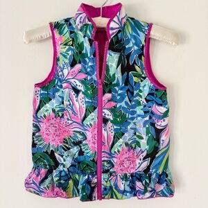 Lilly Pulitzer Quilted Melanie Reversible Vest in Bougainvillea Hot Pink, Sz 6-7